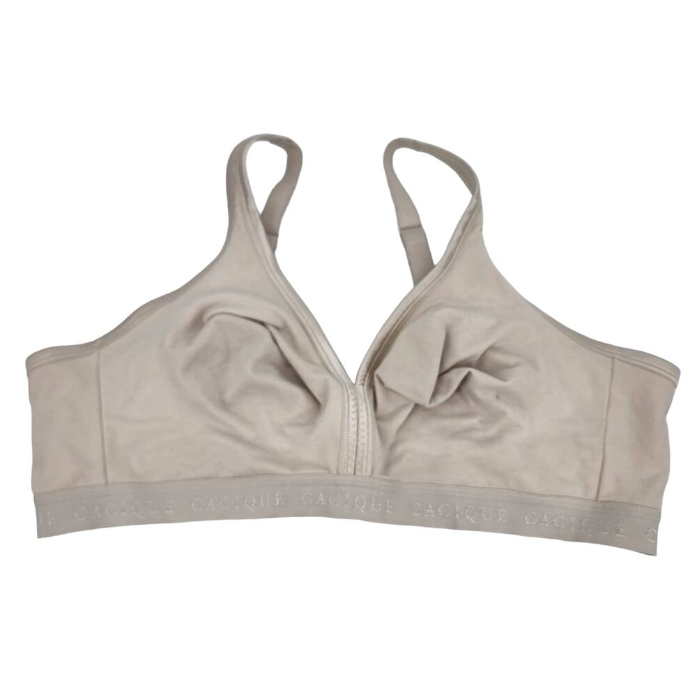 Cacique Unlined Wire Free Full Coverage Wide Band Bra Size 46C